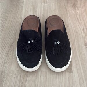 Black Loafers with Tassel Detail